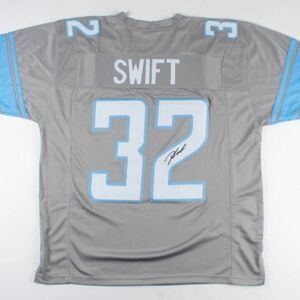 D'Andre Deandre Swift Signed Custom Detroit Lions Jersey JSA COA